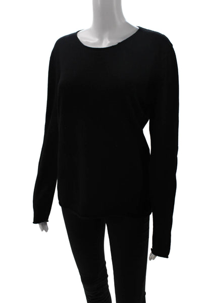 Zadig Unisex Black 100% Merino Wool Skull Pullover Sweater Round Neck Size L
