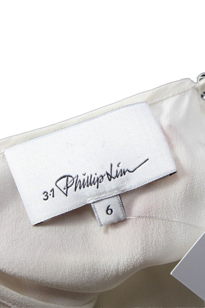 3.1 Phillip Lim Women White Silk Slip Dress Sleeveless Zip Designer Size 6