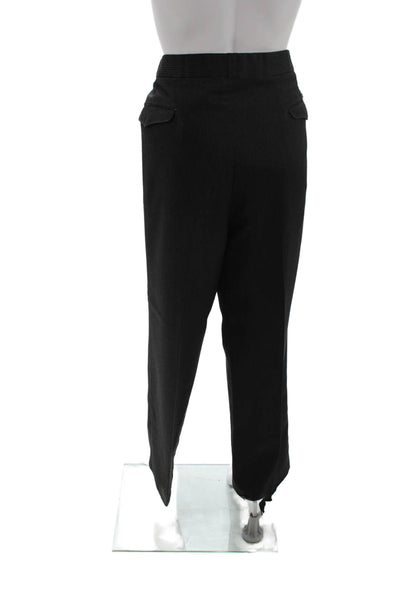 Libertine Mens Dress Pants Black Wool Blend Skull Graphic Button Size L