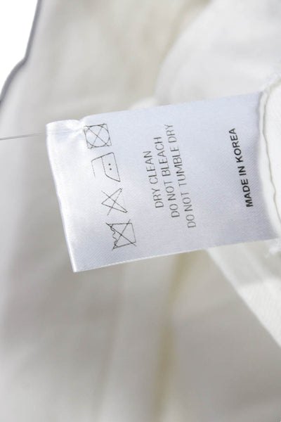 The Frankie Shop Women Cotton Button-Up Coat White Collared Long Sleeve Size M