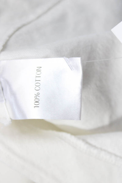 The Frankie Shop Women Cotton Button-Up Coat White Collared Long Sleeve Size M