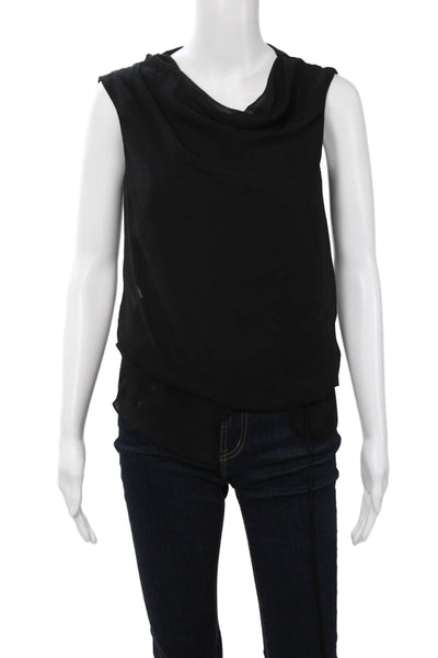 Helmut Lang Womens Black Sleeveless Polyester Blouse Size PP