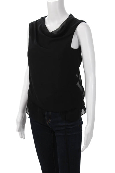 Helmut Lang Womens Black Sleeveless Polyester Blouse Size PP