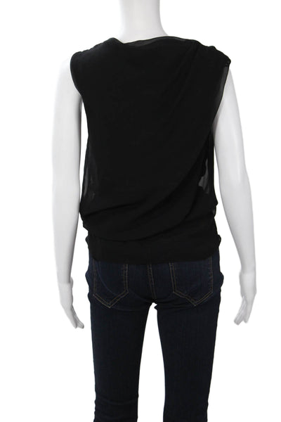 Helmut Lang Womens Black Sleeveless Polyester Blouse Size PP