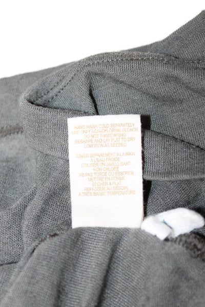Free People Women Sleeveless V-Neck Graphic Tunic Gray Linen Blend Size M