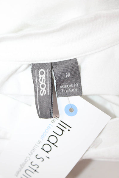 Asos Mens White Classic Crew Neck Short Sleeve T-Shirt 97% Cotton Size M
