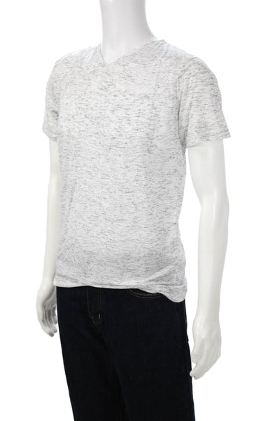 Renuar Mens Gray V-Neck Graphic Quote T-Shirt Short Sleeve Viscose Size M