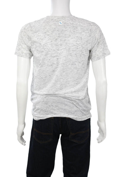 Renuar Mens Gray V-Neck Graphic Quote T-Shirt Short Sleeve Viscose Size M