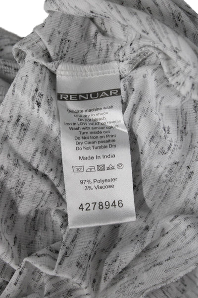 Renuar Mens Gray V-Neck Graphic Quote T-Shirt Short Sleeve Viscose Size M