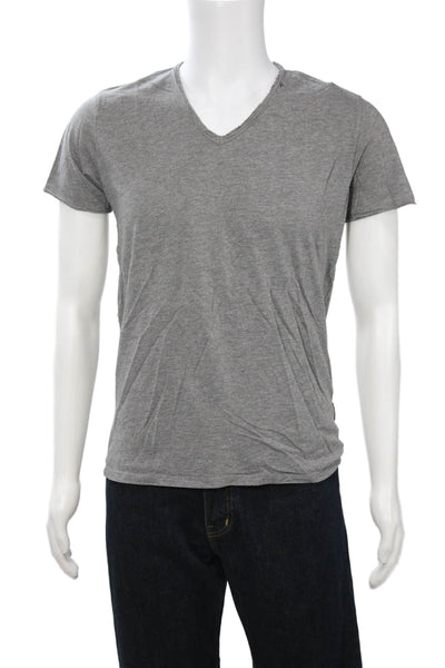 Replay Mens Designer Cotton V-Neck Short Sleeve Solid T-Shirt Size M