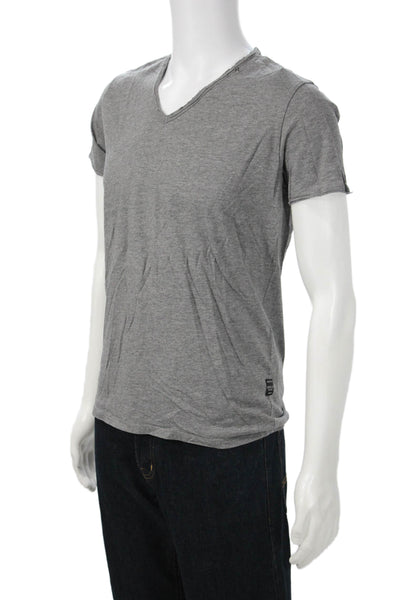 Replay Mens Designer Cotton V-Neck Short Sleeve Solid T-Shirt Size M