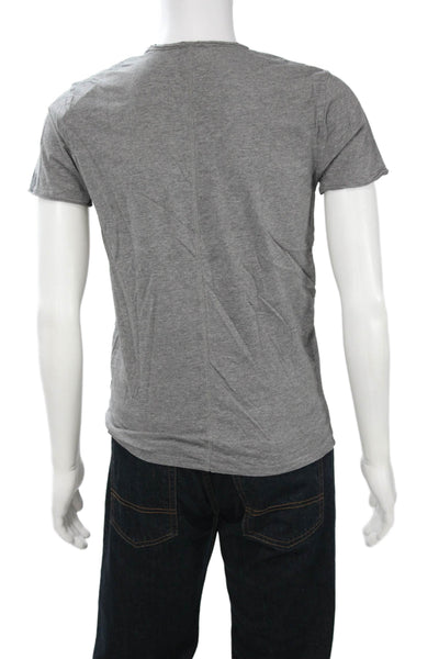 Replay Mens Designer Cotton V-Neck Short Sleeve Solid T-Shirt Size M