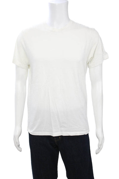 J Crew Mens Classic White Cotton Crew Neck Short Sleeve T-Shirt Size M
