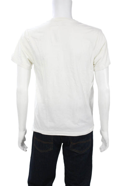 J Crew Mens Classic White Cotton Crew Neck Short Sleeve T-Shirt Size M