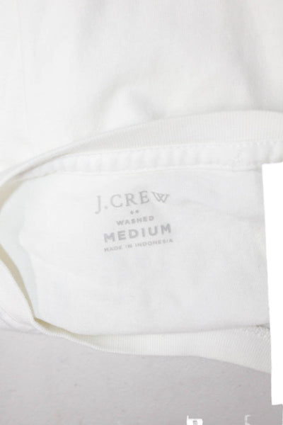 J Crew Mens Classic White Cotton Crew Neck Short Sleeve T-Shirt Size M