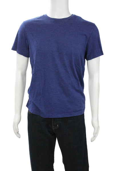 J Crew Mens Blue Crew Neck Short Sleeve T-Shirt 60% Cotton 40% Polyester Size M