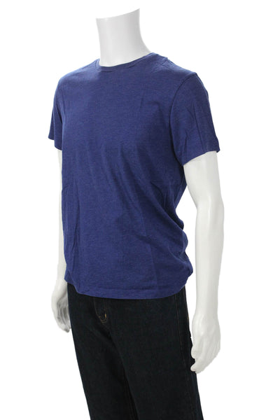 J Crew Mens Blue Crew Neck Short Sleeve T-Shirt 60% Cotton 40% Polyester Size M