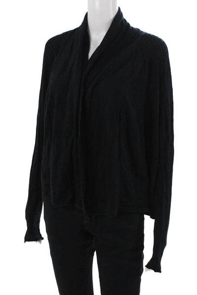 Cullen Unisex Cardigan Black Mock Neck Long Sleeve Cotton Viscose Size M