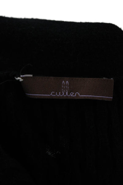 Cullen Unisex Cardigan Black Mock Neck Long Sleeve Cotton Viscose Size M