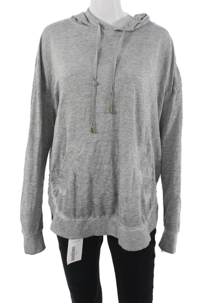 Z Supply Womens Pullover Hoodie Gray Drawstring Long Sleeve Size M