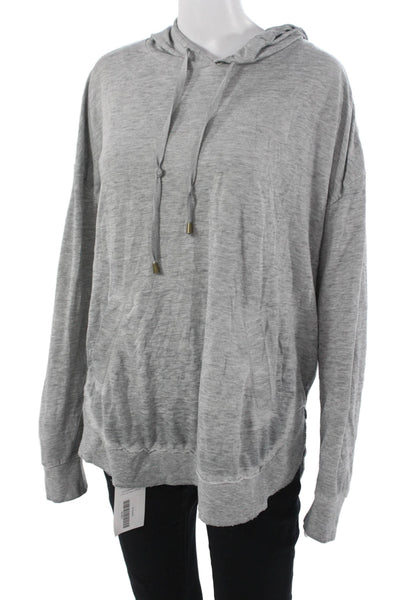 Z Supply Womens Pullover Hoodie Gray Drawstring Long Sleeve Size M