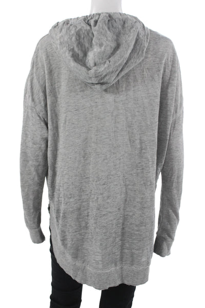 Z Supply Womens Pullover Hoodie Gray Drawstring Long Sleeve Size M