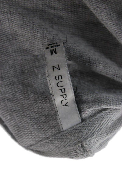 Z Supply Womens Pullover Hoodie Gray Drawstring Long Sleeve Size M