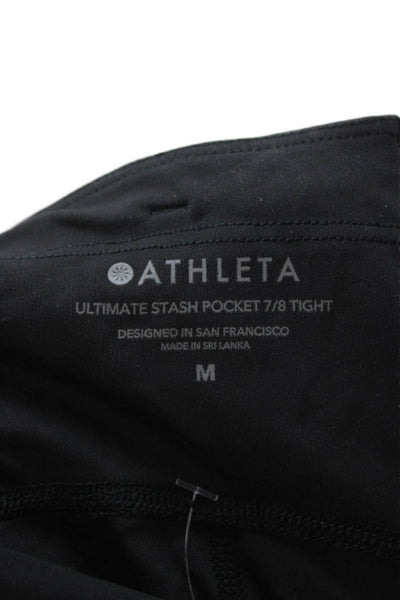 Athleta Womens Cropped Ankle Leggings Black Size M