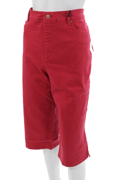 Gloria Vanderbilt Edition Unisex Bermuda Shorts High Rise Red Size 16