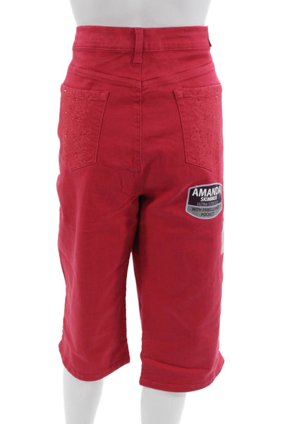 Gloria Vanderbilt Edition Unisex Bermuda Shorts High Rise Red Size 16