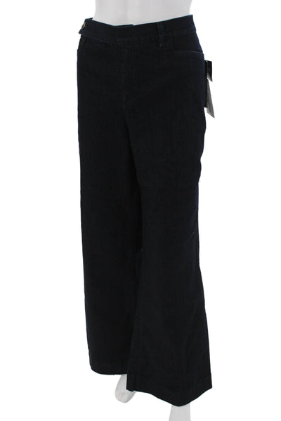 Chaps Women Dress Pants Dark Blue High Rise Button 32 Inseam Size 14