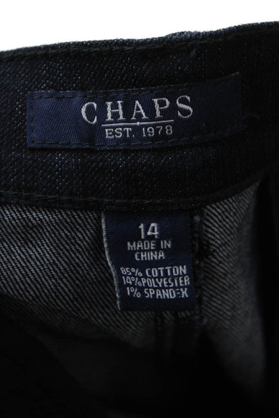 Chaps Women Dress Pants Dark Blue High Rise Button 32 Inseam Size 14