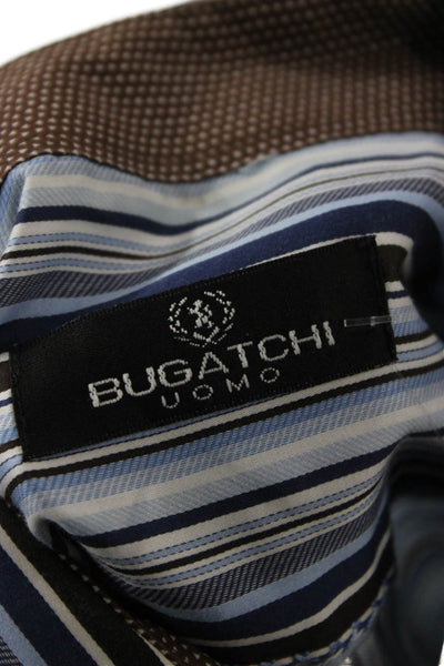 Bugatchi Mens Striped Long Sleeve Button Up Cotton Shirt Size L