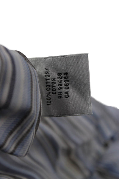 Bugatchi Mens Striped Long Sleeve Button Up Cotton Shirt Size L