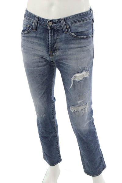 AG Adriano Goldschmied Unisex Boyfriend Cropped Blue Jeans Size 30