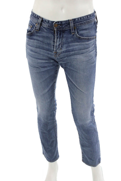 AG Adriano Goldschmied Mens Cropped Straight Blue Jeans Size 30