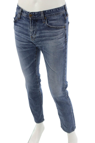 AG Adriano Goldschmied Mens Cropped Straight Blue Jeans Size 30