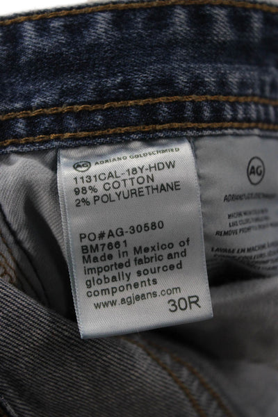 AG Adriano Goldschmied Mens Cropped Straight Blue Jeans Size 30