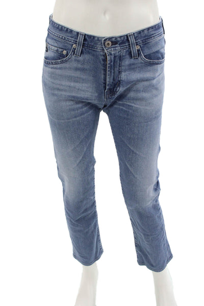 AG Adriano Goldschmied Mens Straight Jeans Blue Button Size 30