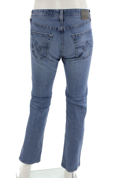 AG Adriano Goldschmied Mens Straight Jeans Blue Button Size 30