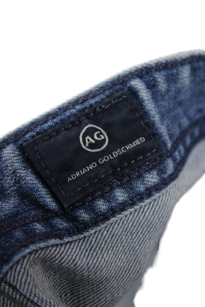 AG Adriano Goldschmied Mens Straight Jeans Blue Button Size 30