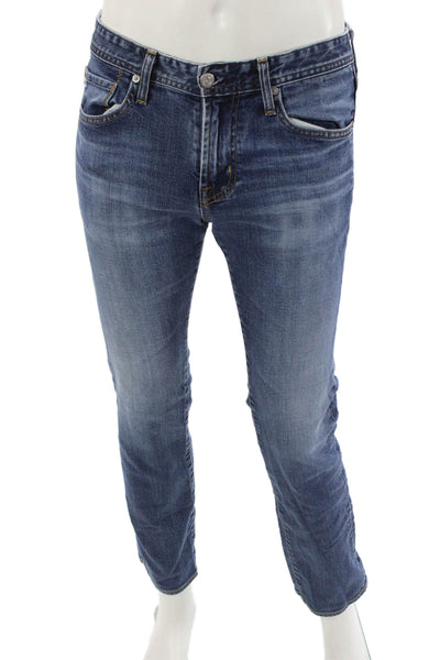 AG Adriano Goldschmied Mens Skinny Straight Jeans Dark Blue Size 30