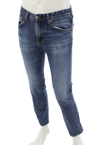 AG Adriano Goldschmied Mens Skinny Straight Jeans Dark Blue Size 30