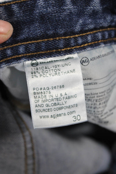 AG Adriano Goldschmied Mens Skinny Straight Jeans Dark Blue Size 30