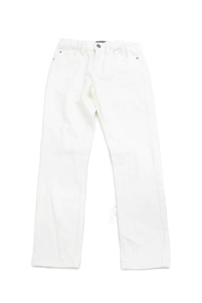 DL 1961 Girls Cotton Solid Skinny Jeans White Size 10