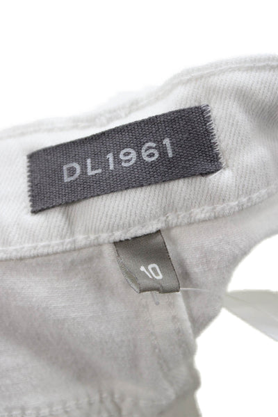 DL 1961 Girls Cotton Solid Skinny Jeans White Size 10