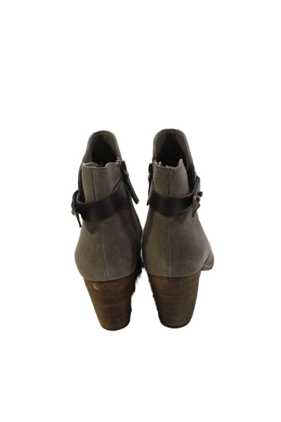 Treasure & Bond Womens Suede Belted Ankle Boots Brown Size 8.5 Medium