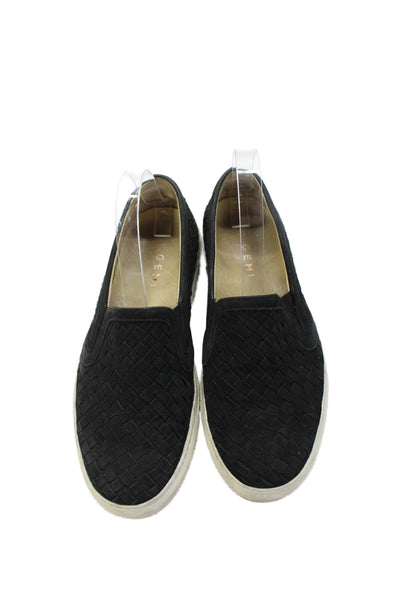 M Gemi Womensa Suede Woven Slide On Sneakers Black Size 39 9
