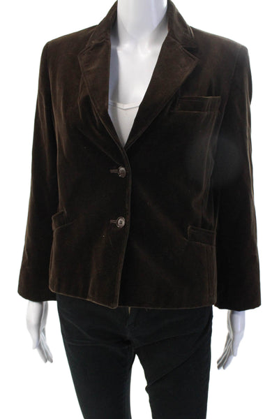 Bagatelle Unisex Classic Brown Poly Blend Collared Long Sleeve Blazer Size S