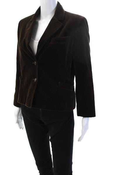 Bagatelle Unisex Classic Brown Poly Blend Collared Long Sleeve Blazer Size S